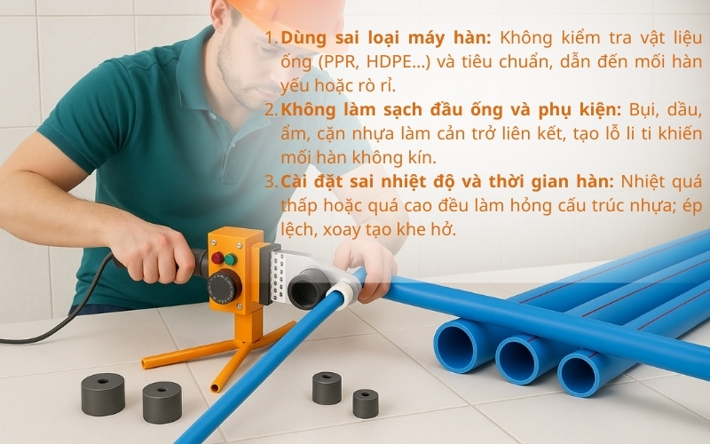 5 sai lầm khi sử dụng máy hàn ống chịu nhiệt