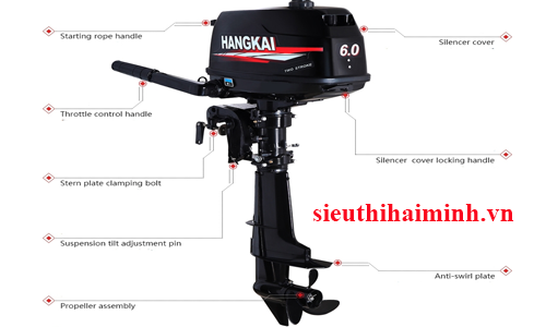 Máy Chạy Thuyền Bằng Xăng HangKai Công Suất 6,0 HP HK-6.0HP-2T chính hãng