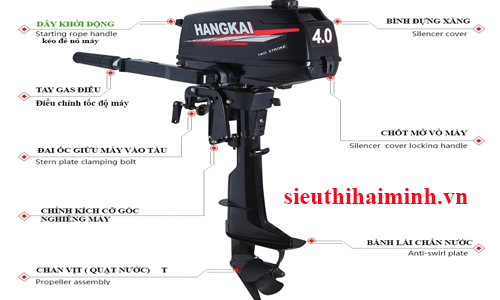 chi tiết Máy Chạy Thuyền Bằng Xăng HangKai Công Suất 4,0 HP HK-4,0HP-2T  