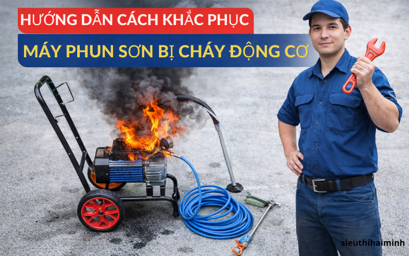 Hướng dẫn cách khắc phục máy phun sơn bị cháy động cơ