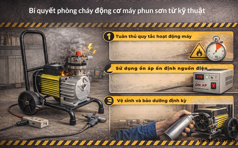 Bí quyết phòng cháy động cơ máy phun sơn từ kỹ thuật