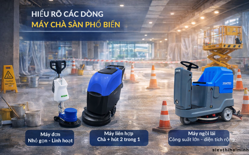 Hiểu rõ về các dòng máy chà sàn phổ biến hiện nay