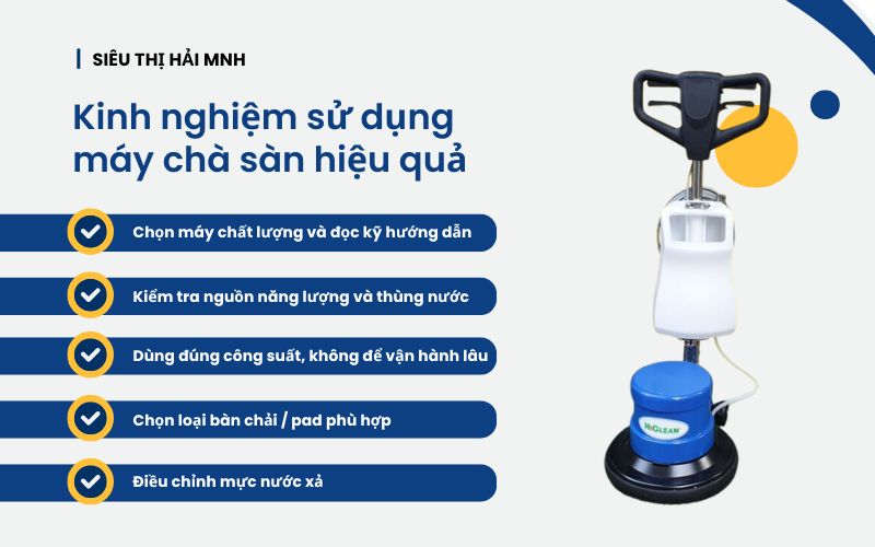 Kinh nghiệm sử dụng máy chà sàn hiệu quả