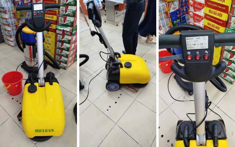 Kỹ thuật bàn giao Máy chà sàn liên hợp mini Hiclean HC 201 cho khách