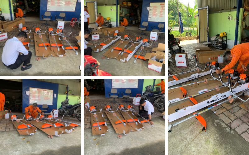 Kỹ thuật giao 4 máy cắt cỏ volga VB-52 cho khách