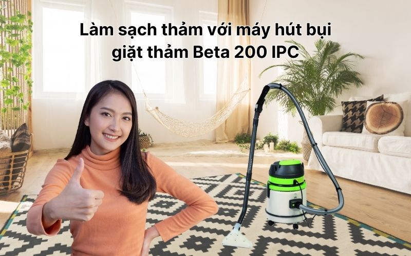 Làm sạch thảm với máy hút bụi giặt thảm Beta 200 IPC