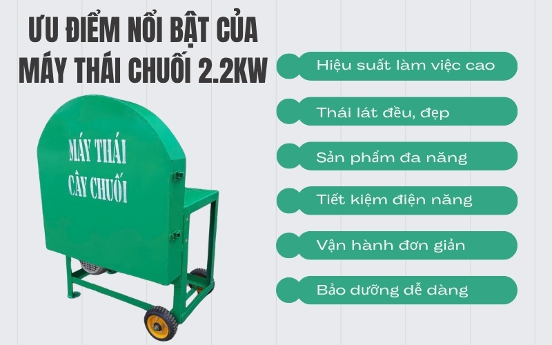Ưu điểm nổi bật của máy thái chuối 2.2kW