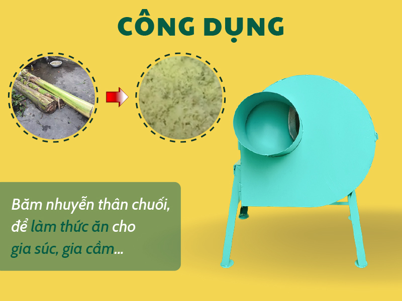 Công dụng của máy băm chuối HM 1.5W