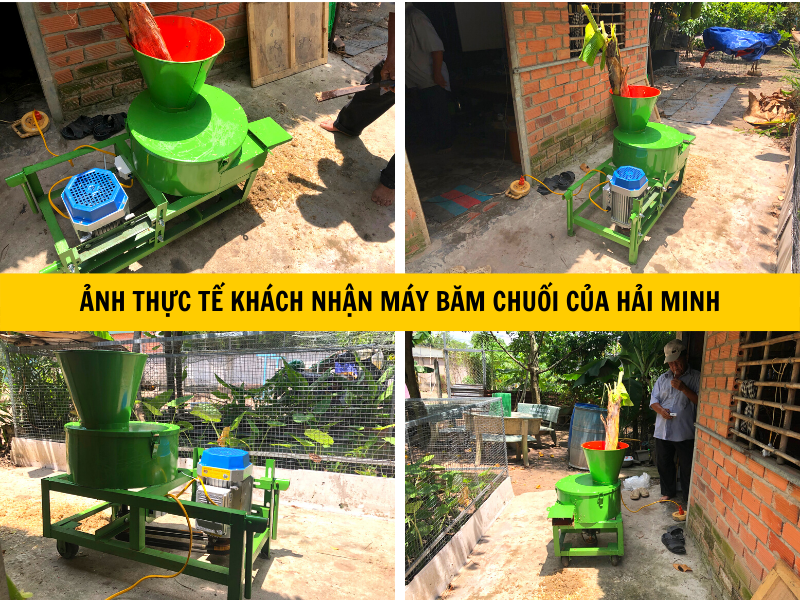 ảnh thực tế khách nhận máy băm chuối