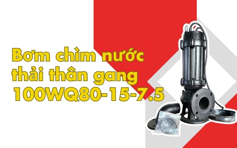 Bơm chìm nước thải thân gang 100WQ80-15-7.5