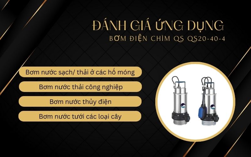 Đánh giá ứng dụng của Bơm điện chìm QS QS20-40-4