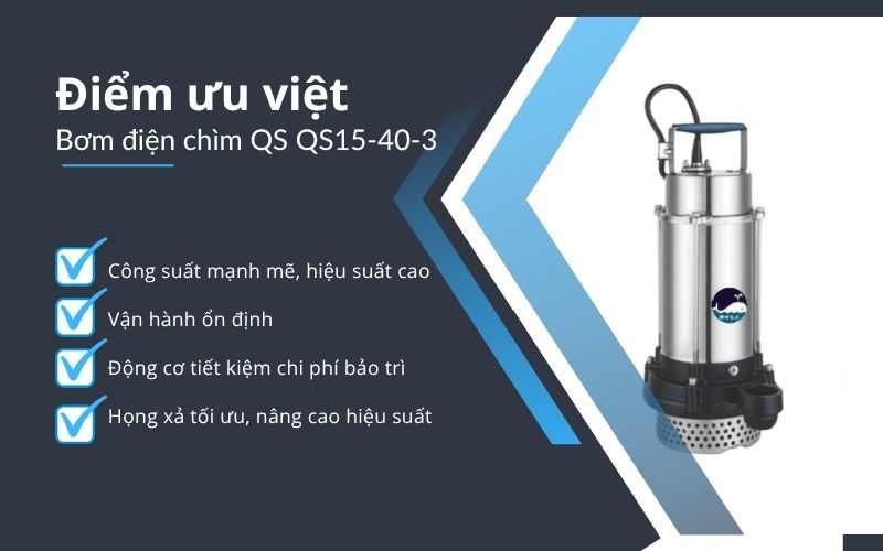 Điểm ưu việt của Bơm điện chìm QS QS15-40-3