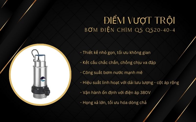 Điểm vượt trội của Bơm điện chìm QS QS20-40-4