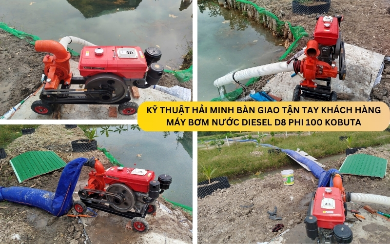 Máy bơm nước Diesel D8 Phi 100 Kobuta