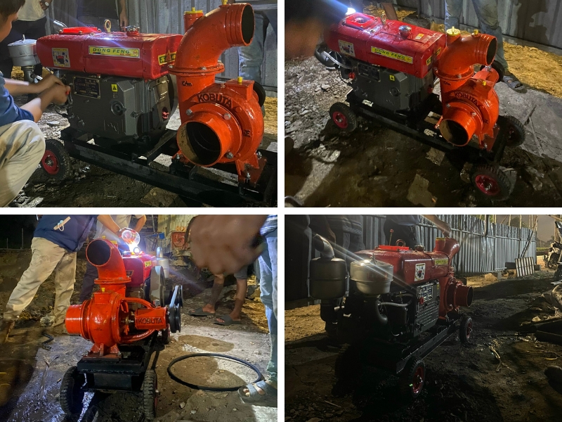 Máy bơm nước đầu bơm Kubota phi 120 Diesel D15