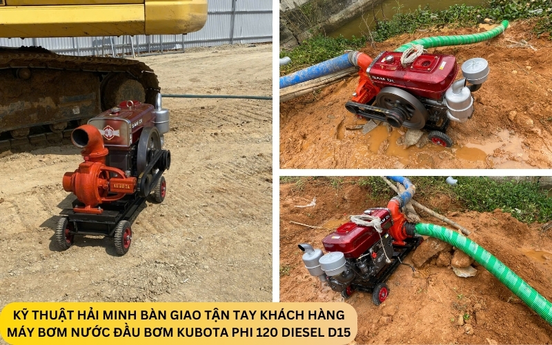 Máy bơm nước đầu bơm Kubota phi 120 Diesel D15