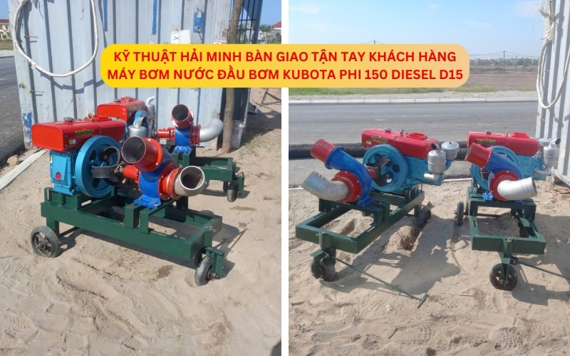 Máy bơm nước đầu bơm Kubota phi 150 Diesel D15