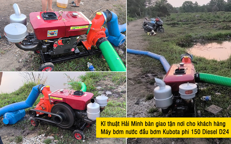 Máy bơm nước đầu bơm Kubota phi 150 Diesel D24