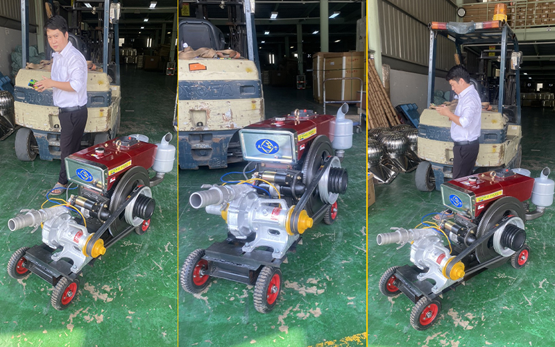 Máy bơm nước đầu nổ Diesel D24 phi 200