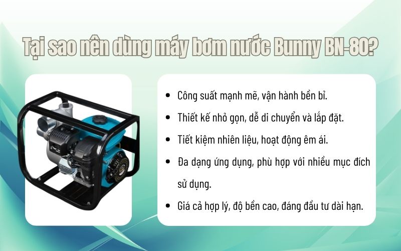 Tại sao nên dùng máy bơm nước Bunny BN-80?