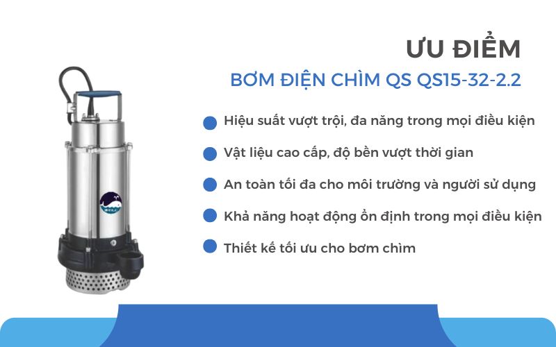 Ưu điểm của Bơm điện chìm QS QS15-32-2.2