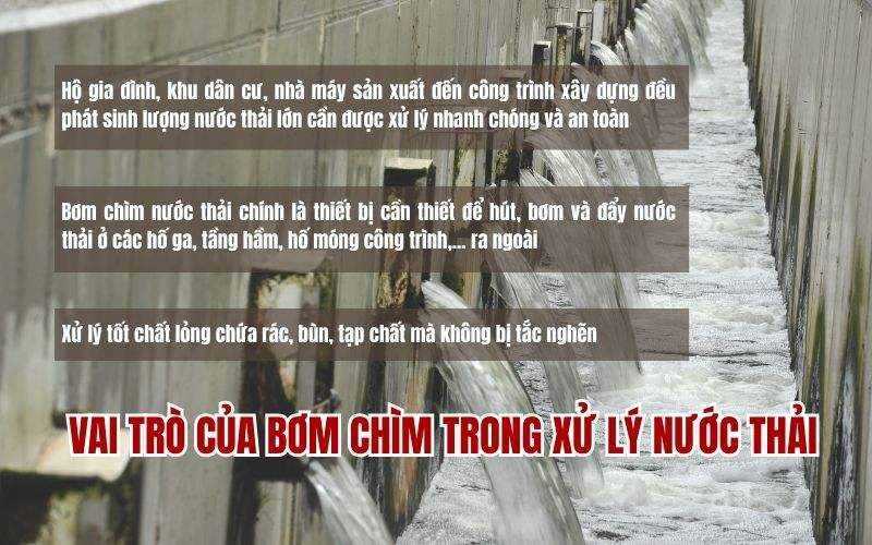 Vai trò của bơm chìm trong xử lý nước thải