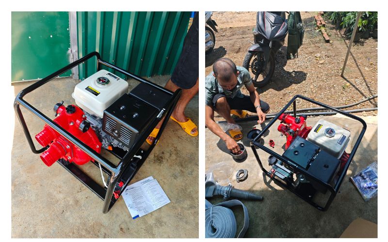 Bàn giao máy bơm nước cứu hỏa MK80 cho khách