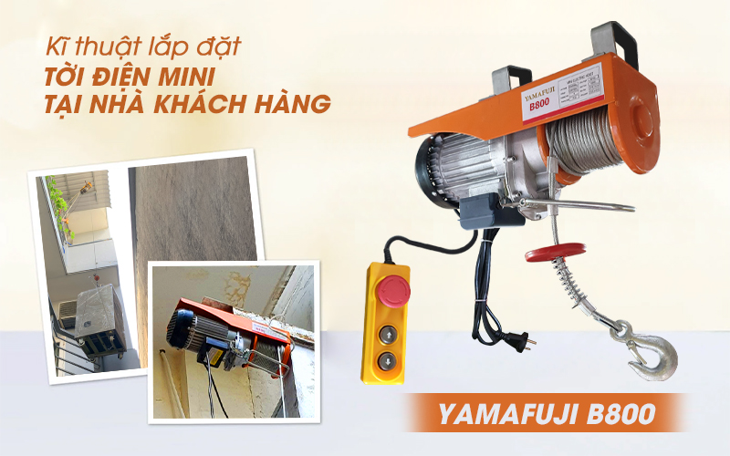 kĩ thuật lắp đặt tời Máy tời điện mini Yamafuji B800