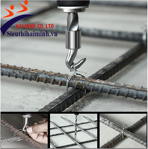 Móc buộc dây thép tự xoắn cầm tay 