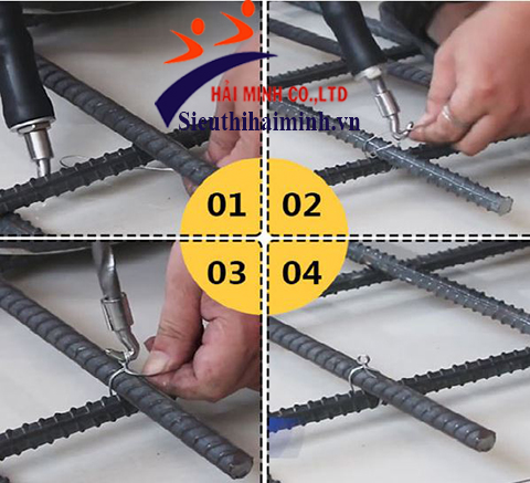 Móc buộc dây thép tự xoắn cầm tay 