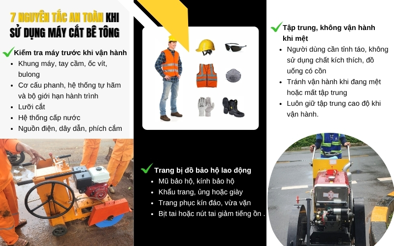 7 nguyên tắc an toàn khi sử dụng máy cắt bê tông