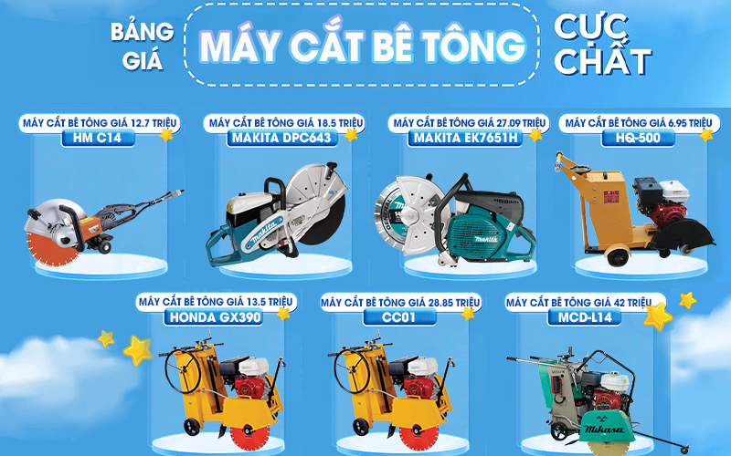 Bảng giá máy cắt bê tông cập nhật mới nhất