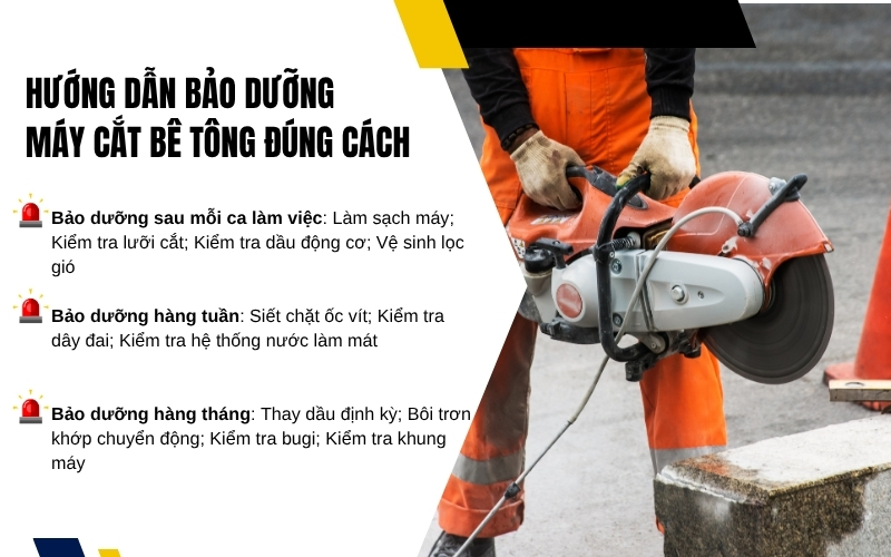 Hướng dẫn bảo dưỡng máy cắt bê tông
