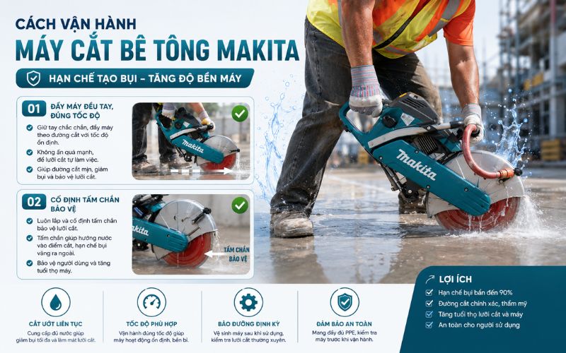 Cách vận hành để hạn chế tạo bụi và tăng độ bền máy