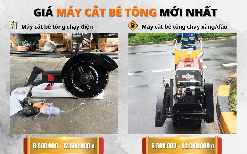 Chi phí đầu tư máy cắt bê tông mới nhất hiện nay