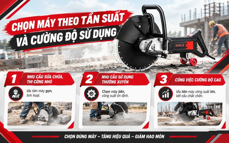 Chọn máy theo tần suất và cường độ sử dụng