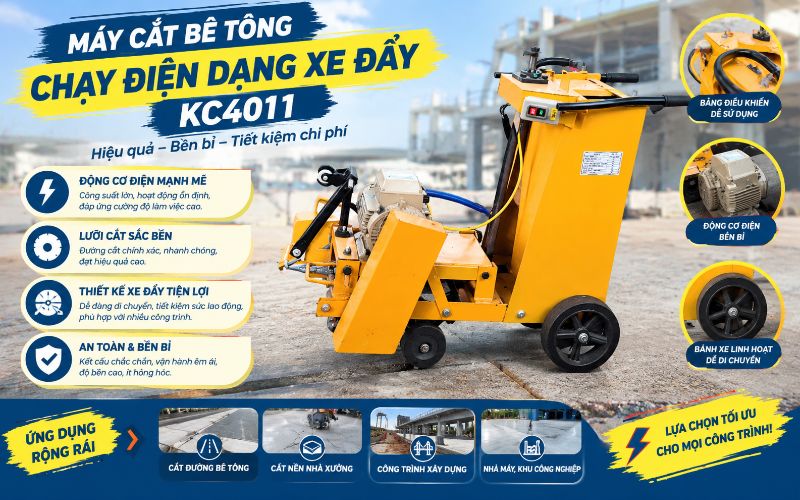Máy cắt bê tông chạy điện dạng xe đẩy KC4011