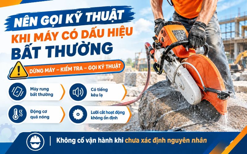 Nên gọi kỹ thuật khi máy có dấu hiệu bất thường