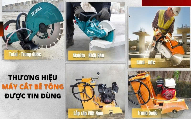 Top các thương hiệu máy cắt bê tông hàng đầu được tin dùng