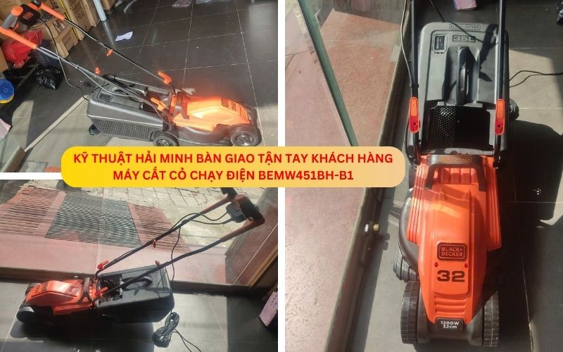 Kỹ thuật Hải Minh bàn giao Máy cắt cỏ chạy điện BEMW451BH-B1