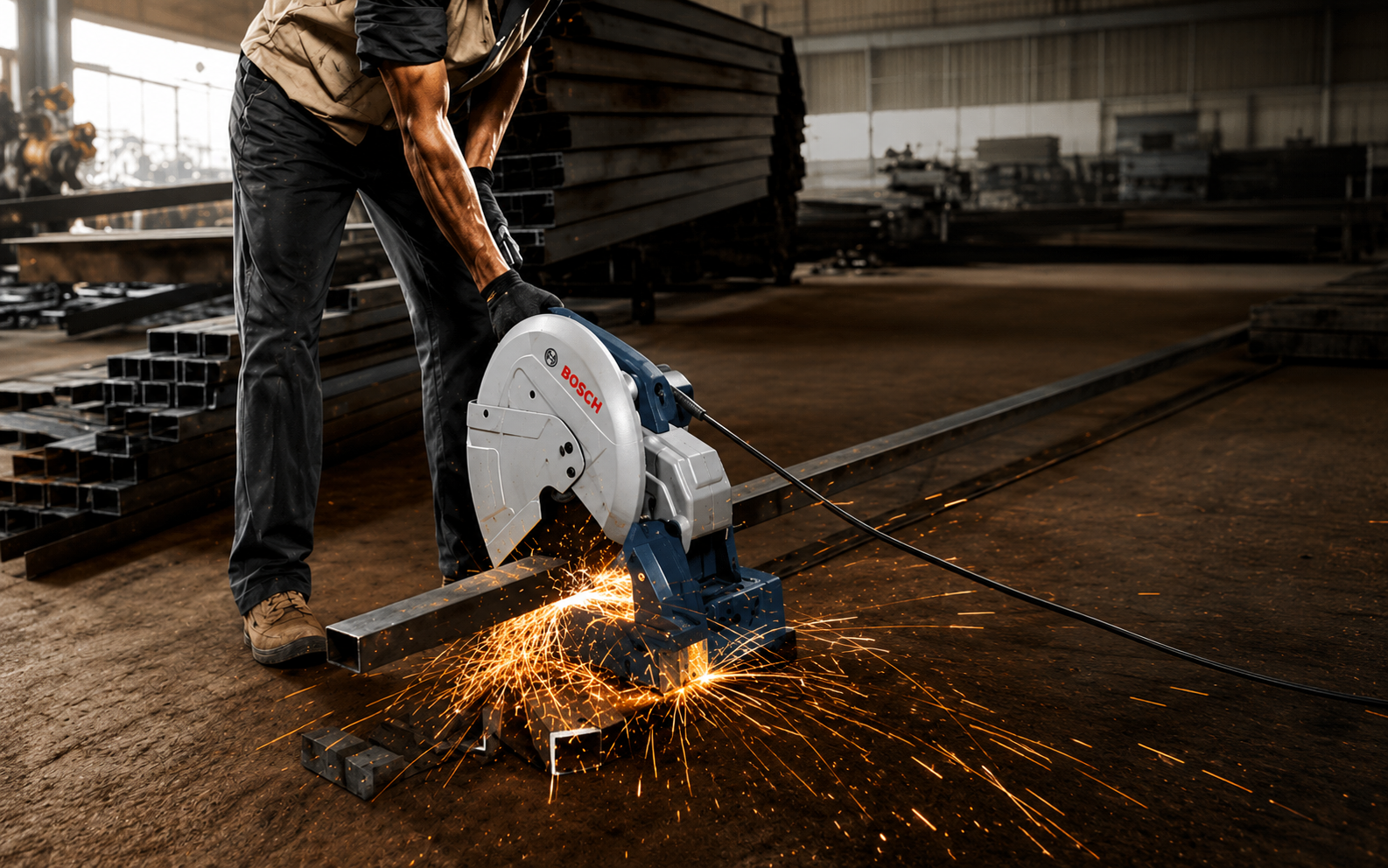 Máy cắt sắt Bosch hoạt động bền bỉ   
