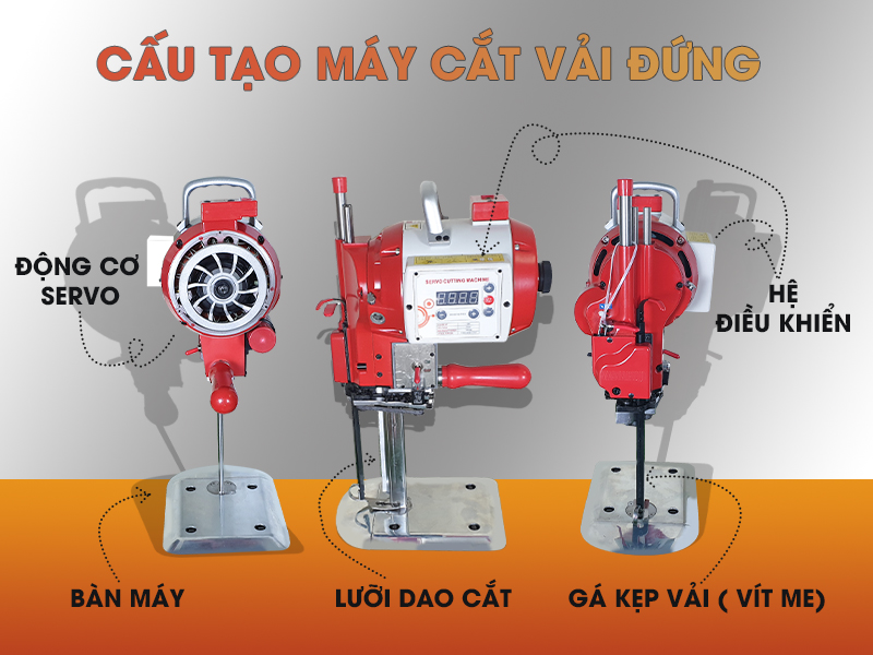Cấu tạo của máy cắt vải đứng Yamafuji