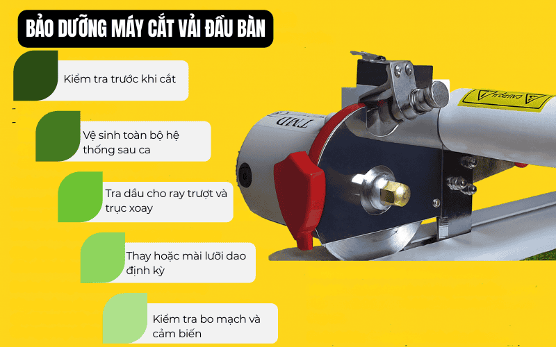 Bảo dưỡng máy cắt vải đầu bàn