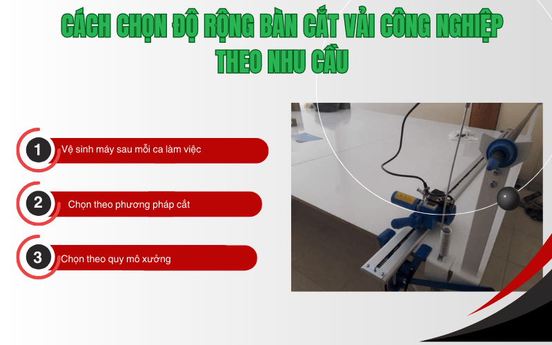 Cách chọn độ rộng bàn cắt vải công nghiệp theo nhu cầu