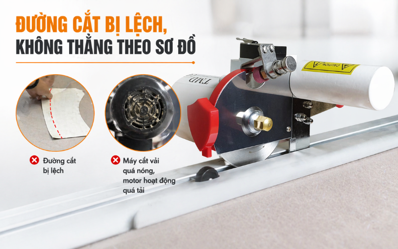 Đường cắt bị lệch, không thẳng theo sơ đồ