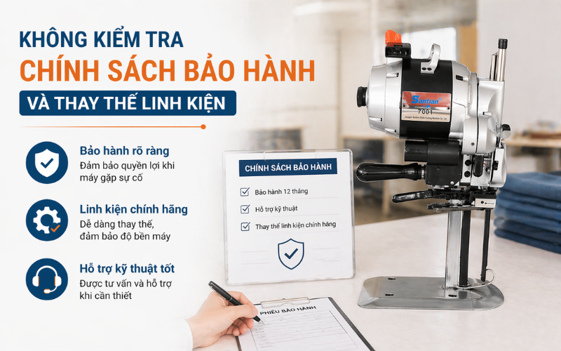 Không kiểm tra chính sách bảo hành và thay thế linh kiện