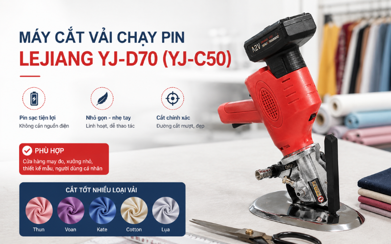 Máy cắt vải chạy pin Lejiang YJ-D70 (YJ-C50)