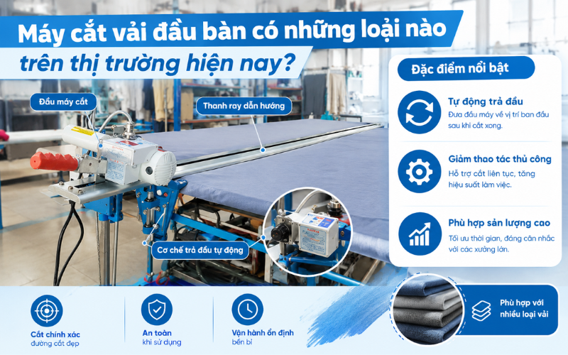 Máy cắt vải đầu bàn cơ