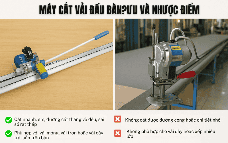 Máy cắt vải đầu bàn?Ưu và nhược điểm