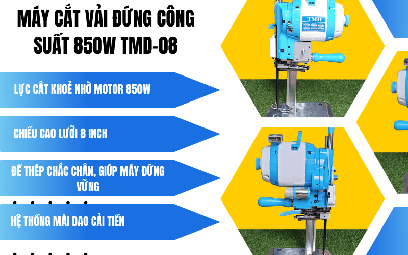 Máy cắt vải đứng công suất 850W TMD-08